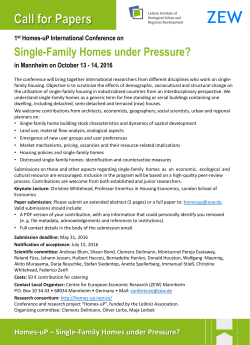 Single-Family Homes under Pressure? - Homes-uP