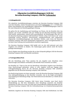der Bavarian Roasting Company, GbR für Verbraucher