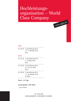 Hochleistungs- organisation &ndash; World Class Company
