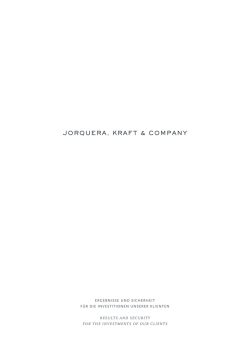 broschüre - JORQUERA, KRAFT & COMPANY, München