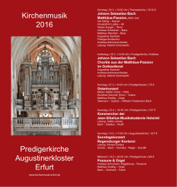 Kirchenmusik 2016 Predigerkirche Augustinerkloster Erfurt