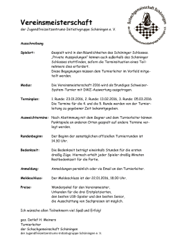 Vereinsmeisterschaft - Schachgemeinschaft Schöningen