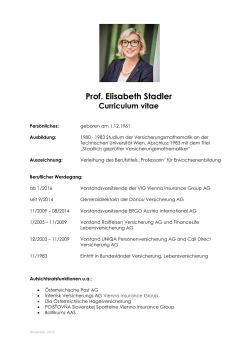 Prof. Elisabeth Stadler - Vienna Insurance Group