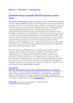 Elisabeth Hansa verstärkt ENITED Business Events