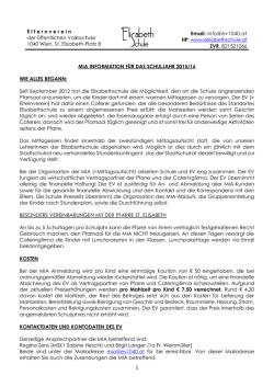 Informationsbl&auml;tter Mittagsaufsicht Schuljahr 2015