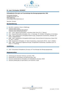 Dr. med. Christopher SCHMIDT Berufserfahrung Ausbildung