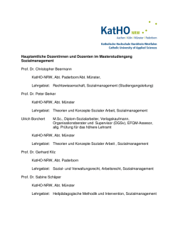 Hauptamtliche Dozentinnen und Dozenten im Masterstudiengang