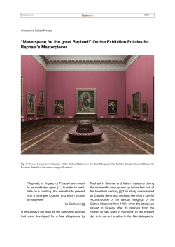 “Make space for the great Raphael!” On the Exhibition Policies for