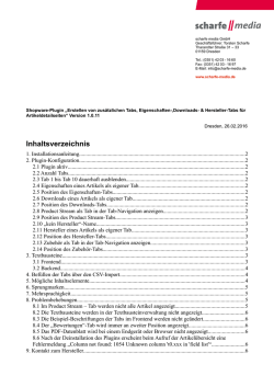 Inhaltsverzeichnis