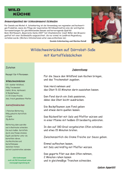 Wildschweinrücken auf Dörrobst-Soße mit Kartoffelsäckchen WILD
