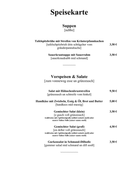 Speisekarte - Zum Weinberg