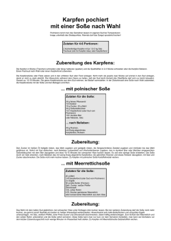 Karpfen pochiert mit einer Soße nach Wahl