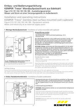 Einbau- und Bedienungsanleitung KEMPER &acute;Tresor