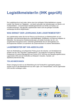 Logistikmeister/in (IHK geprüft)