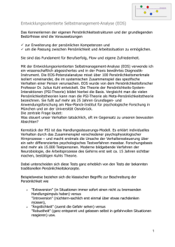 Entwicklungsorientierte Selbstmanagement-Analyse