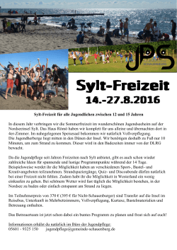 Sylt-Freizeit - Gemeinde Schauenburg