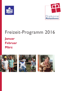 Freizeit- und Bildungsprogramm Januar, Februar, März 2016
