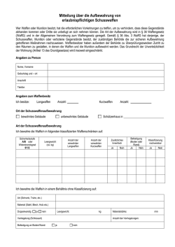 Mitteilung über die Aufbewahrung vonerlaubnispflichtigen