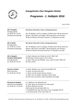 Programm - 1. Halbjahr 2016 - Evangelische Kirchengemeinde