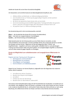 Inhalte der Karate AG an der Ahorn Grundschule Bergfelde Ich