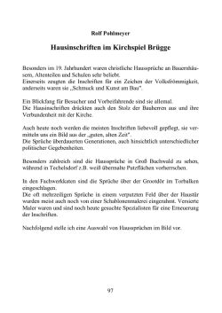 Hausinschriften im Kirchspiel Br&uuml;gge