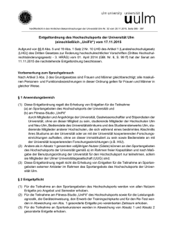 (einschließlich „UniFit“) vom 17.11.2015