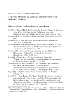 Deutsche Musiker in Lettland einschließlich dem südlichen Livland1