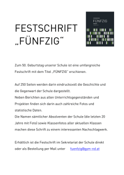 festschrift &bdquo;f&uuml;nfzig&ldquo; - Gymnasium Neusiedl am See