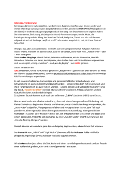 Intension/Hintergrund: Es soll ein unterhaltsamer, kurzweiliger und