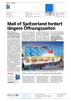 Mall of Switzerland fordert