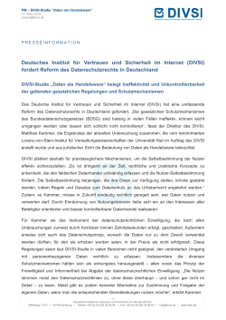 (DIVSI) fordert Reform des Datenschutzrechts in Deutschland