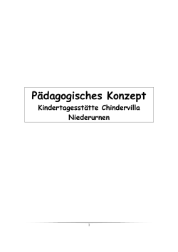 Pädagogisches Konzept - Chindervilla Niederurnen