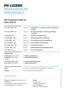DAS Schulleiter/in (DAS SL) Daten 2015 / 16