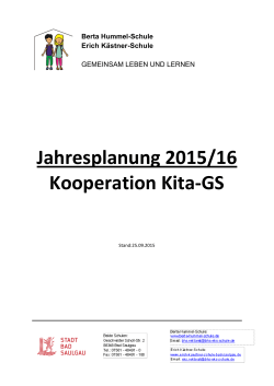 Kooperation Kindergarten – Grundschule - Berta Hummel