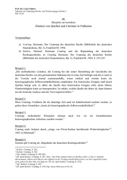 Zitation von Quellen und Literatur in Fußnoten