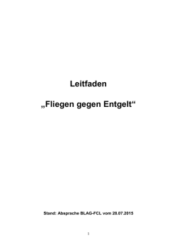 Leitfaden - Fliegen gegen Entgelt
