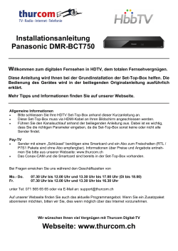 Panasonic DMR-BCT750 Anleitung