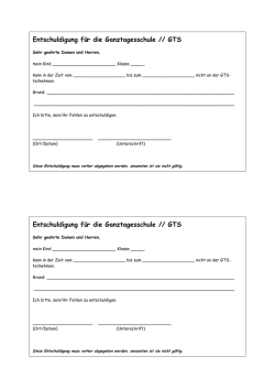 Entschuldigung für die Ganztagesschule
