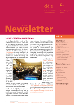 DIE-Newsletter 3/2015 - Deutsches Institut für Entwicklungspolitik