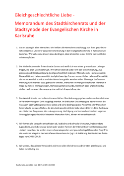 Gleichgeschlechtliche Liebe - Evangelische Kirche Karlsruhe
