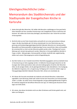 Gleichgeschlechtliche Liebe - Evangelische Kirche Karlsruhe