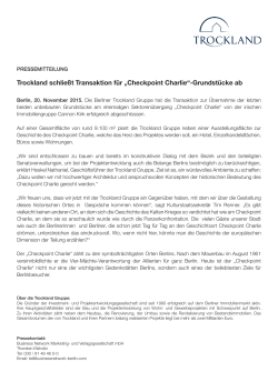 Trockland schließt Transaktion für „Checkpoint Charlie
