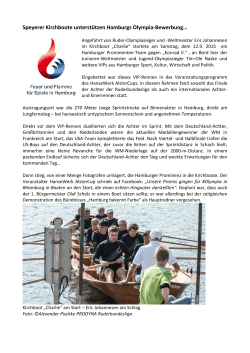 Speyerer Kirchboote unterstützen Hamburgs Olympia