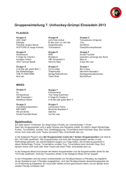 Gruppeneinteilung 7. Unihockey-Gr&uuml;mpi