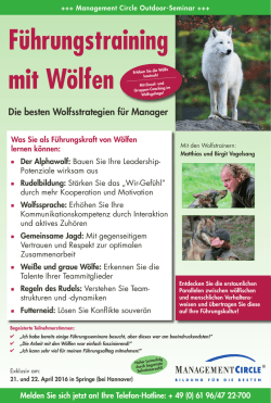 Seminar: F&uuml;hrungstraining mit W&ouml;lfen
