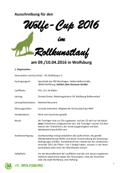 Wölfe-Cup 2016 - Rollkunstlauf Info