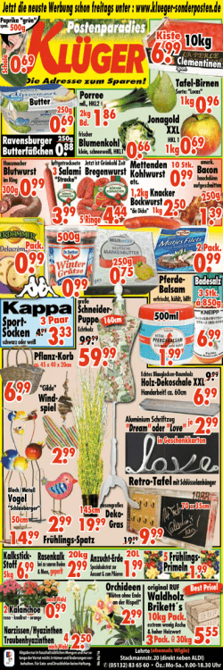 Jetzt die neuste Werbung schon freitags unter : www.klueger
