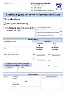 Entschuldigung bei Unterrichtsvers&auml;umnissen