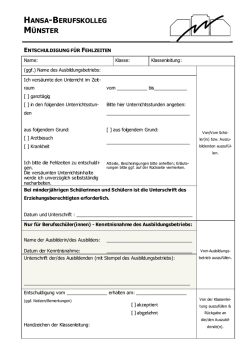 Formular f&uuml;r Entschuldigungen