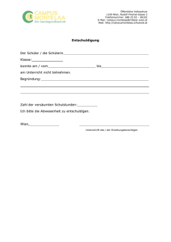 Entschuldigung - Campus Monte Laa